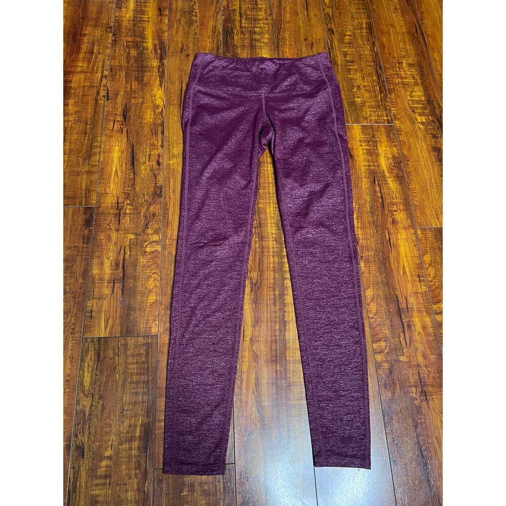 Athleta Heather High Rise Leggings Women XS Burgundy Full Length Yoga Workout - Picture 2 of 8